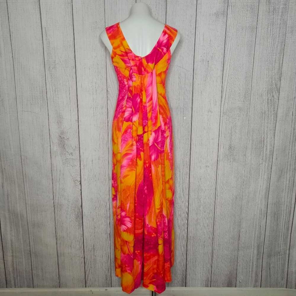 Vintage 60s Kay O'Kauai Orange & Pink Hawaiian Fl… - image 6