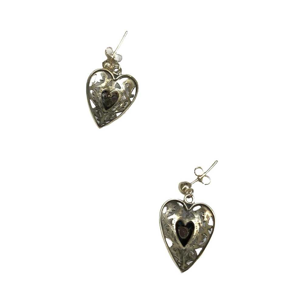 Filigree Heart Drop Earring - image 2