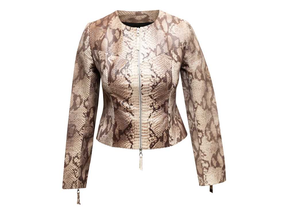 Beige Dolce & Gabbana Snakeskin Zip Jacket Size U… - image 2