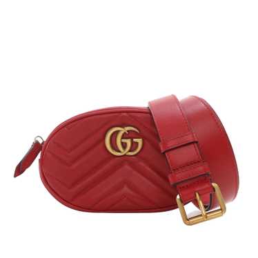 Red Gucci GG Marmont Matelasse Belt Bag