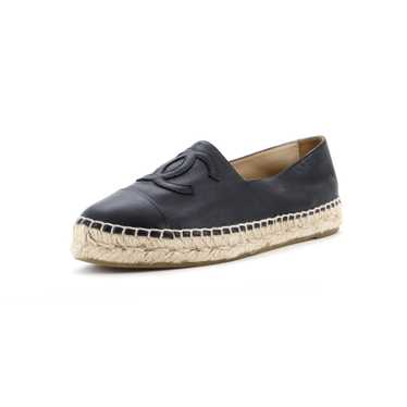 CHANEL Women's CC Cap Toe Espadrilles Leather