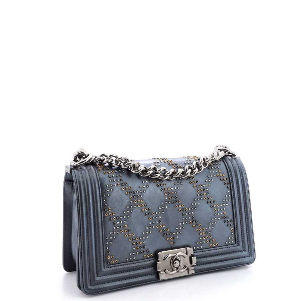 CHANEL Boy Flap Bag Studded Leather Old Medium - image 2