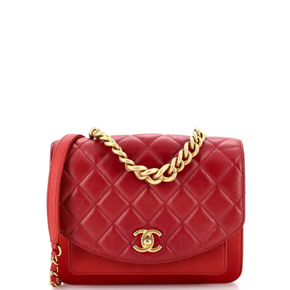 CHANEL Chain Handle Flap Bag Quilted Calfskin wit… - image 1