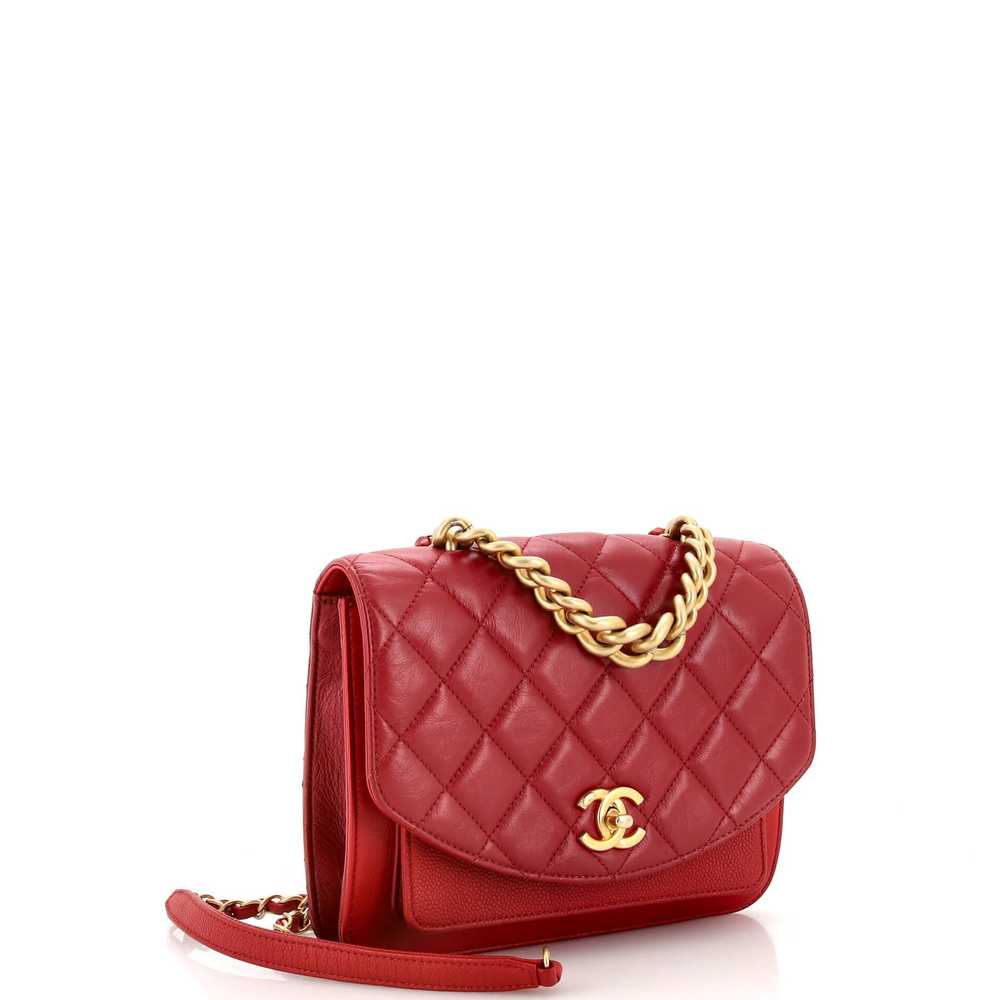 CHANEL Chain Handle Flap Bag Quilted Calfskin wit… - image 2