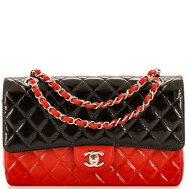 CHANEL Bicolor Classic Double Flap Bag Quilted Pat