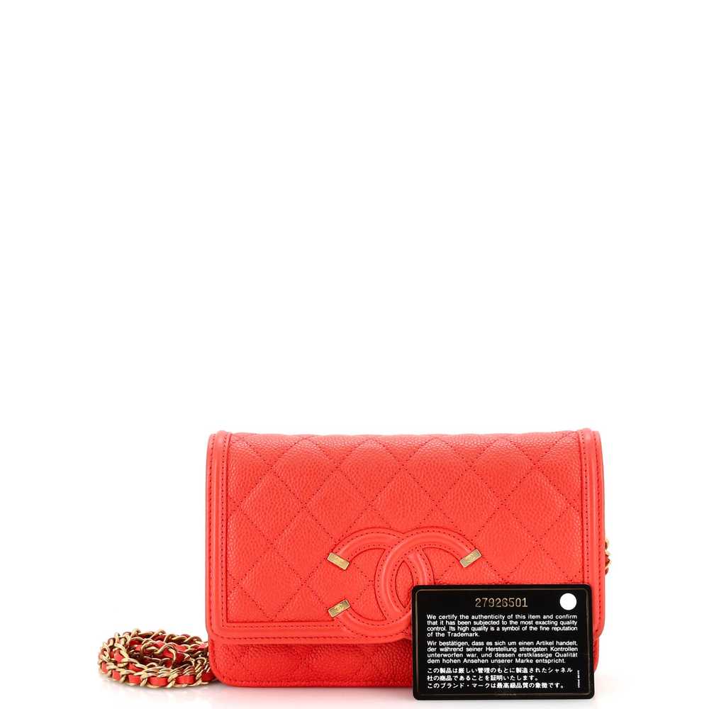 CHANEL Filigree Wallet on Chain Quilted Caviar - image 2