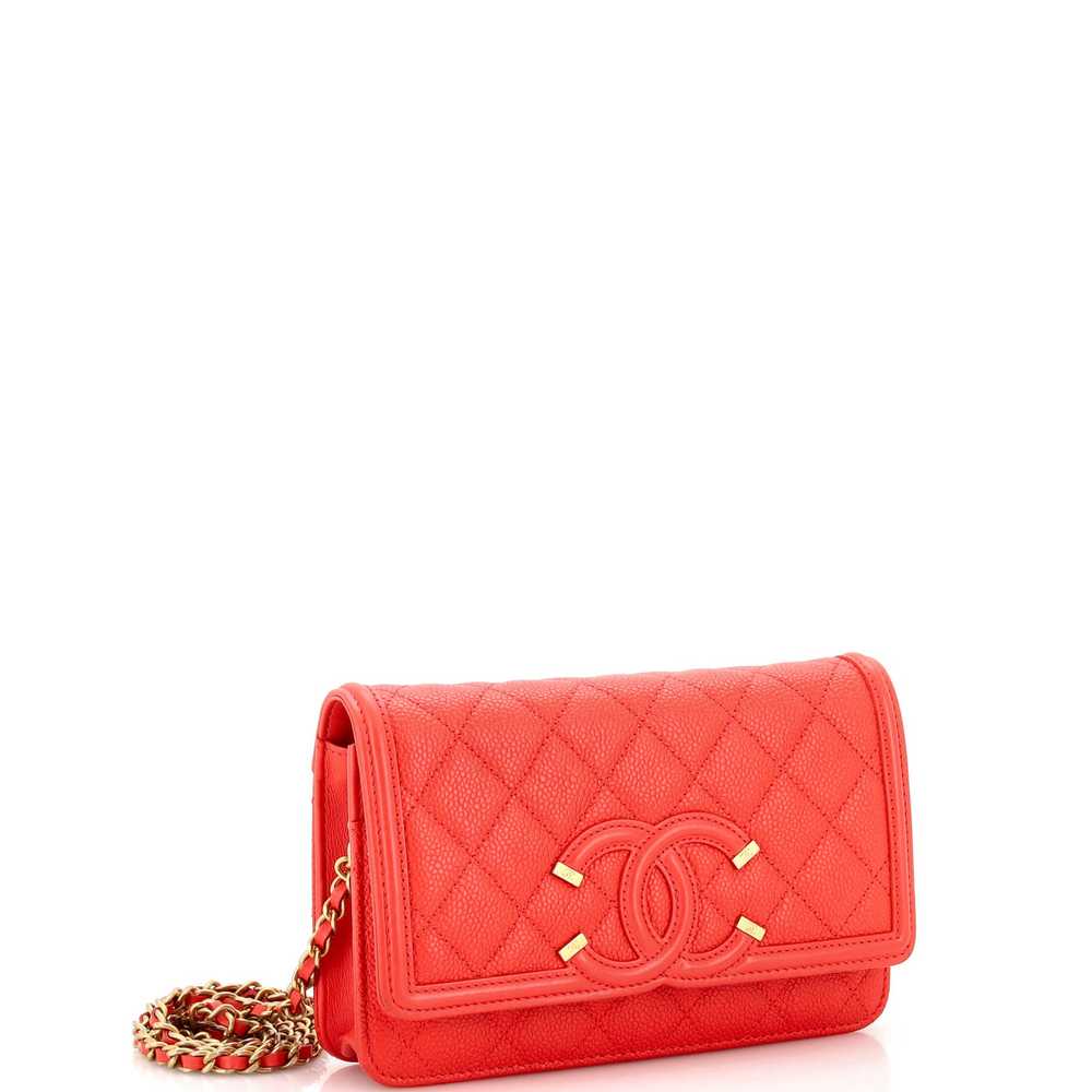 CHANEL Filigree Wallet on Chain Quilted Caviar - image 3