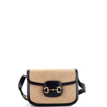 GUCCI Horsebit 1955 Shoulder Bag Canvas and Leathe