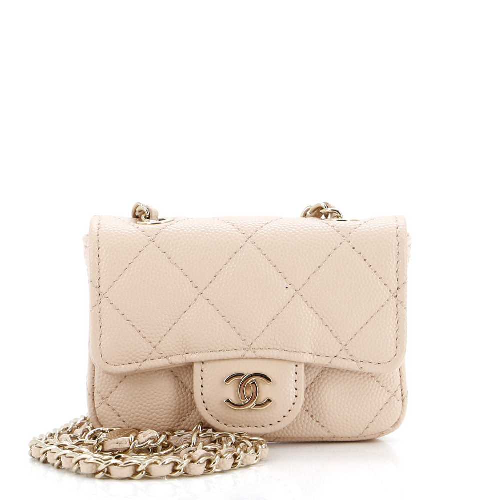 CHANEL Classic Flap Chain Belt Bag Quilted Caviar… - image 1