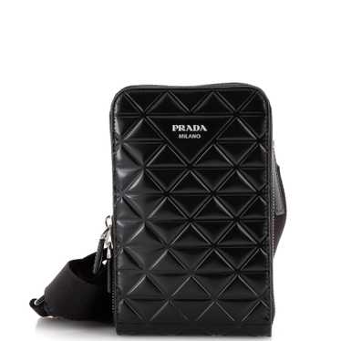 PRADA Symbole Phone Holder Crossbody Bag Embossed… - image 1