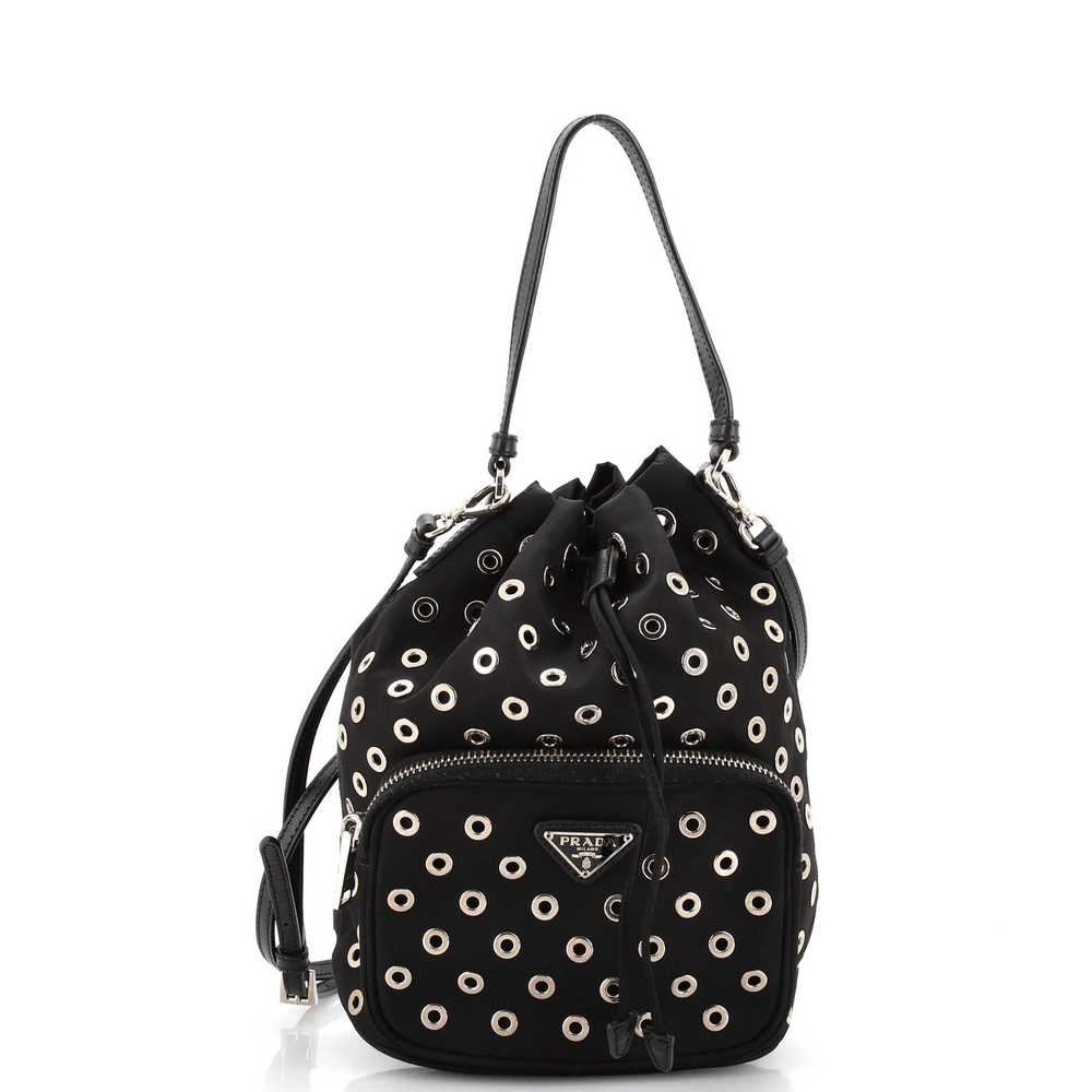 PRADA Grommet Drawstring Bucket Bag Tessuto Medium - image 1