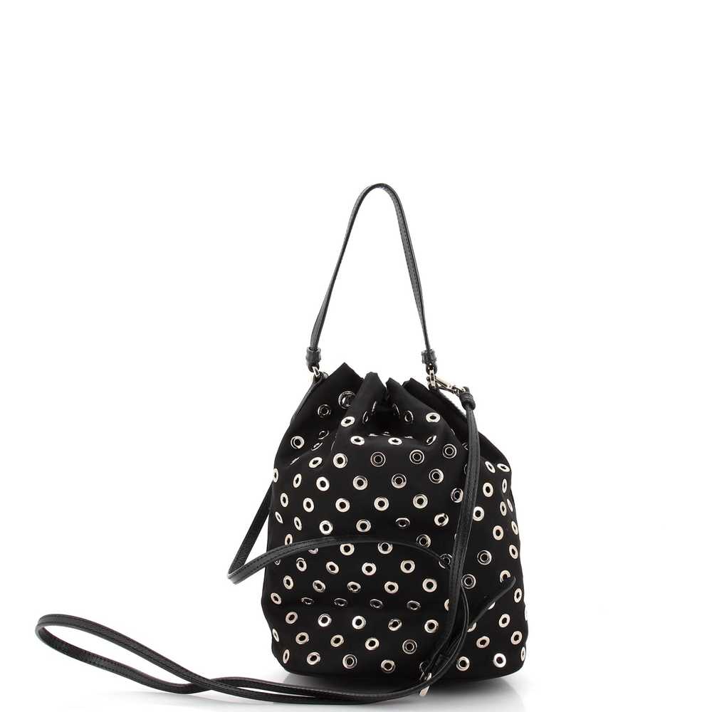 PRADA Grommet Drawstring Bucket Bag Tessuto Medium - image 3