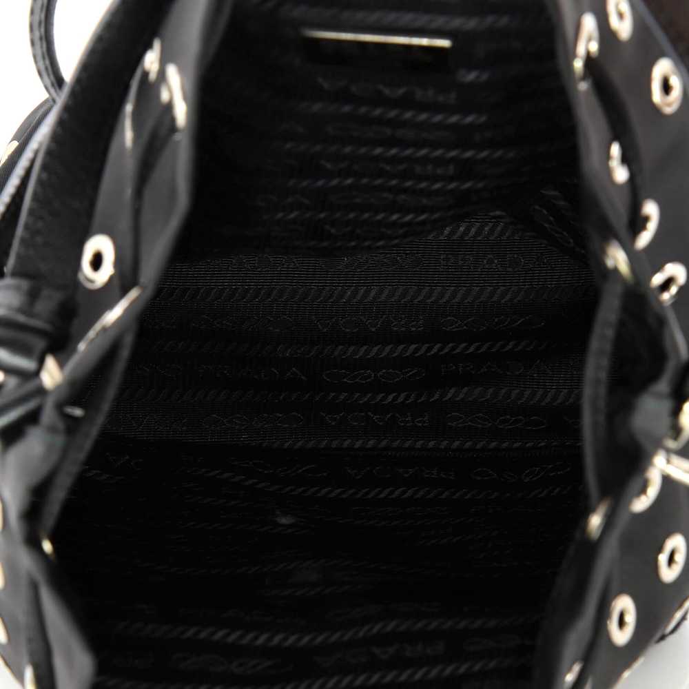 PRADA Grommet Drawstring Bucket Bag Tessuto Medium - image 5