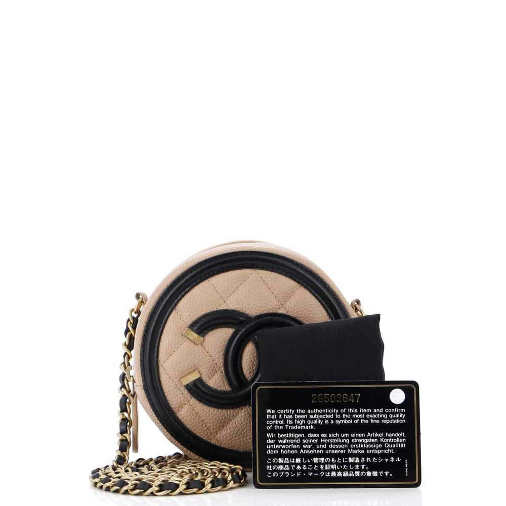 CHANEL Filigree Round Clutch with Chain Quilted C… - image 2