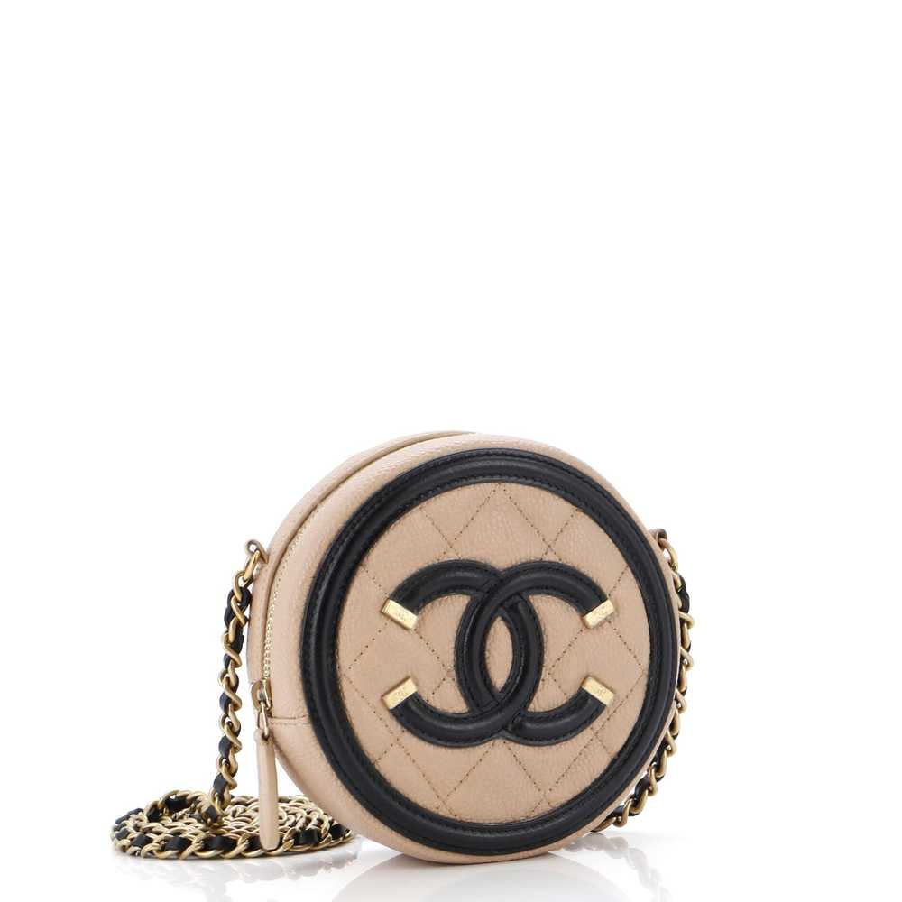 CHANEL Filigree Round Clutch with Chain Quilted C… - image 3