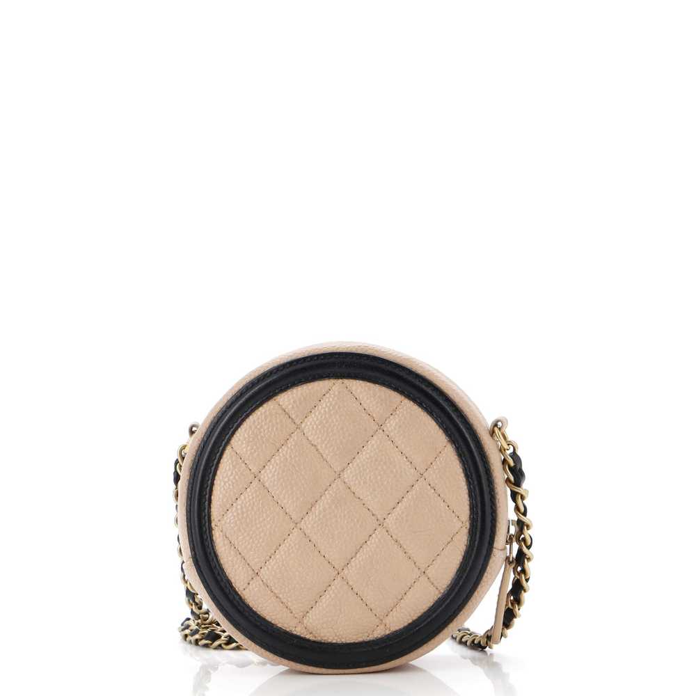 CHANEL Filigree Round Clutch with Chain Quilted C… - image 4