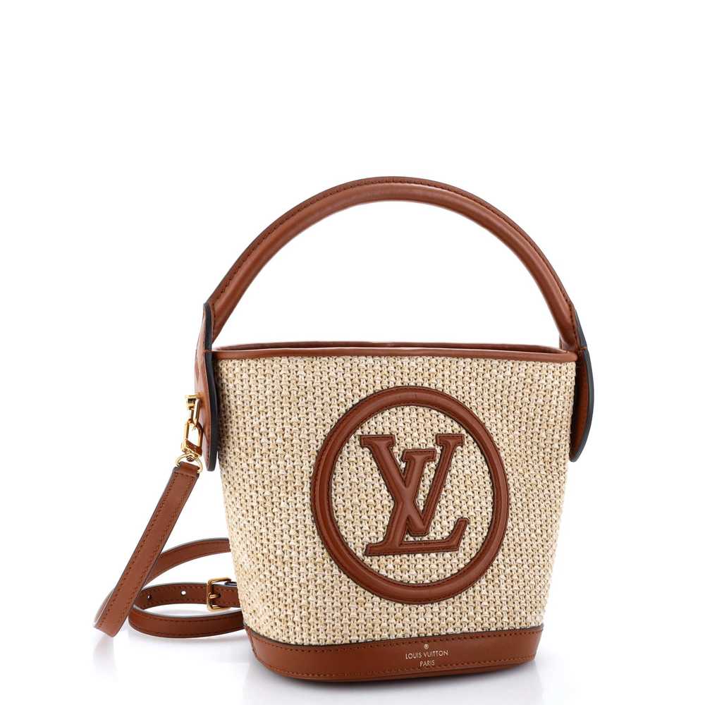 Louis Vuitton Petit Bucket NM Bag Raffia with Lea… - image 2