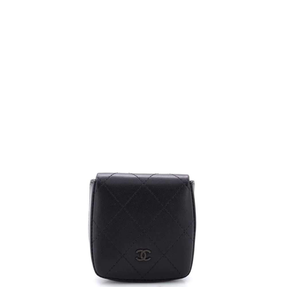 CHANEL So Black Tray Coin Pouch Quilted Lambskin - image 1