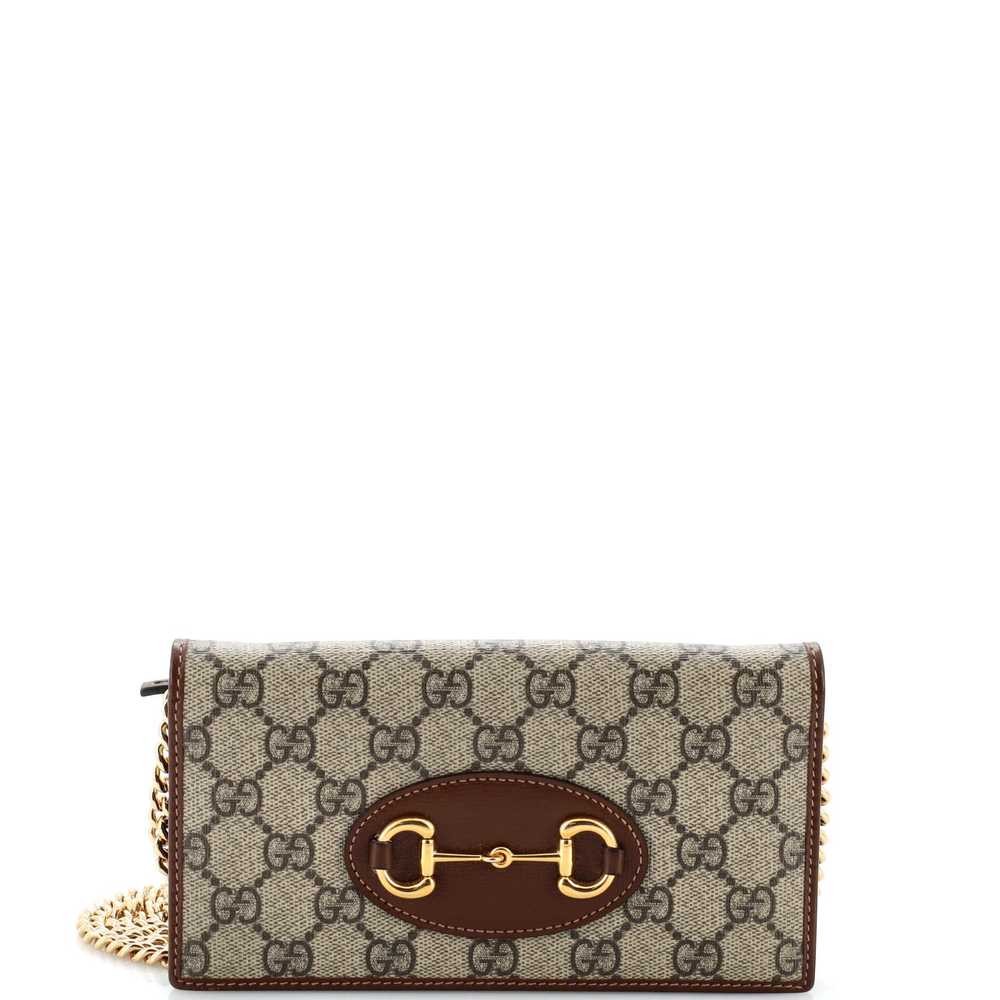 GUCCI Horsebit 1955 Chain Wallet GG Coated Canvas - image 1