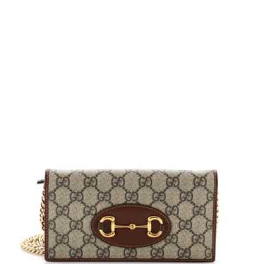 GUCCI Horsebit 1955 Chain Wallet GG Coated Canvas - image 1