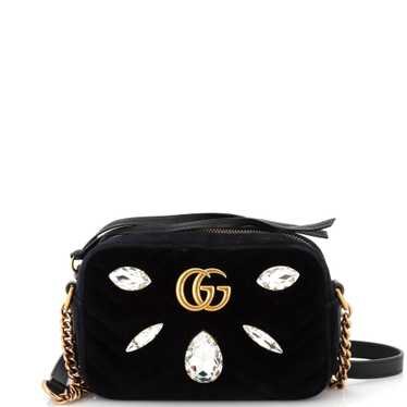 GUCCI GG Marmont Shoulder Bag Crystal Embellished… - image 1