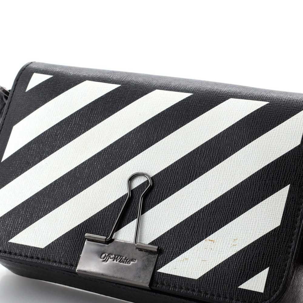 Off White Binder Clip Flap Bag Striped Leather Mi… - image 6