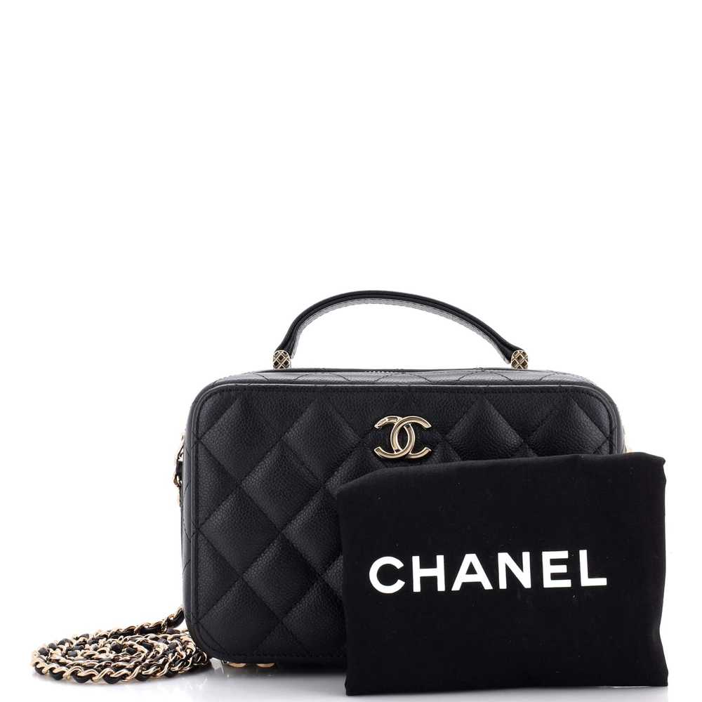 CHANEL CC Zip Around Top Handle Vanity Case with … - image 2