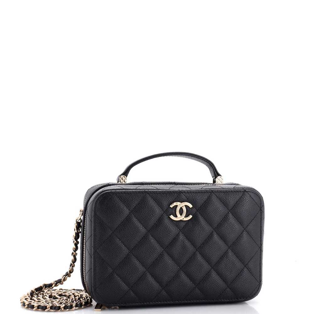 CHANEL CC Zip Around Top Handle Vanity Case with … - image 3