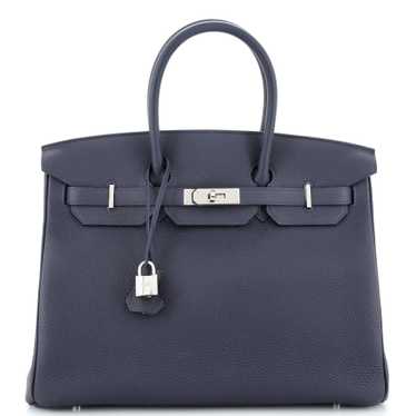 Hermes Birkin Handbag Bleu Nuit Togo with Palladiu