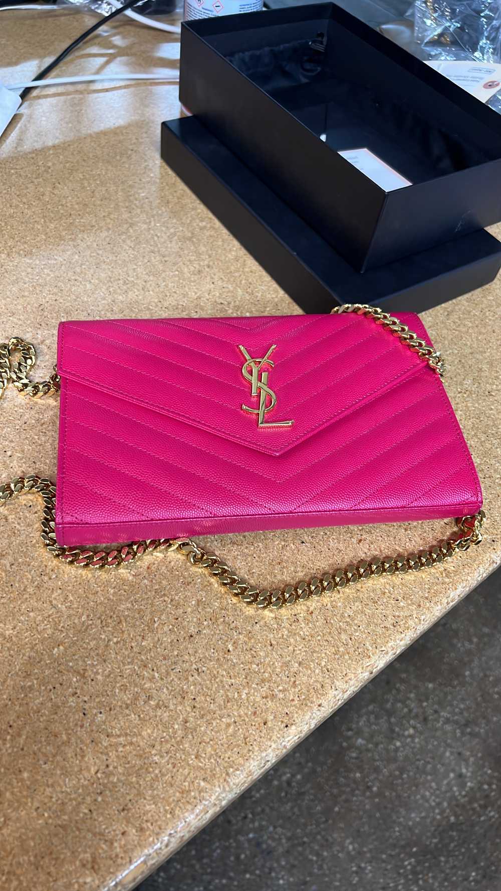 Saint Laurent Classic Monogram Wallet on Chain Ma… - image 8