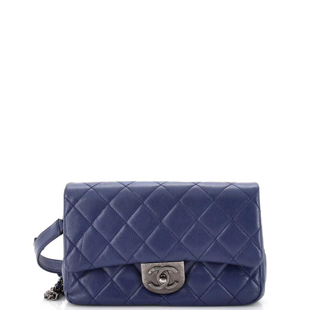 CHANEL Double Carry Chain Waist Bag Quilted Goats… - image 1