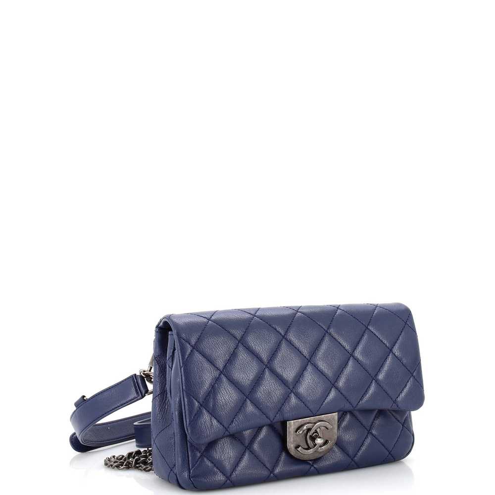 CHANEL Double Carry Chain Waist Bag Quilted Goats… - image 3