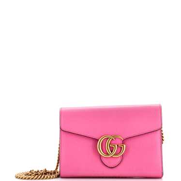 GUCCI GG Marmont Chain Wallet Leather Mini