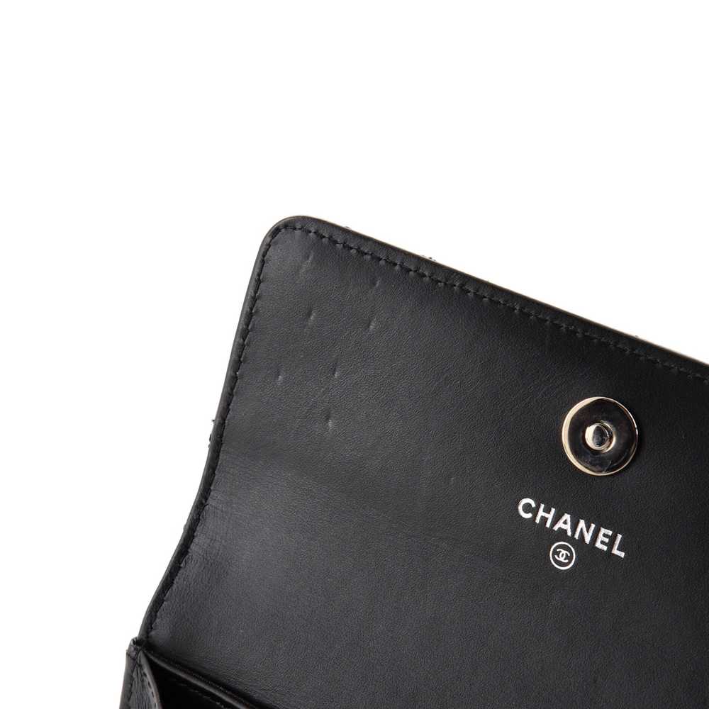 CHANEL Camellia Flap Wallet Studded Camellia Lamb… - image 7