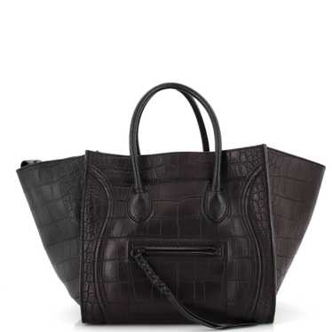 CELINE Phantom Bag Crocodile Embossed Leather Medi