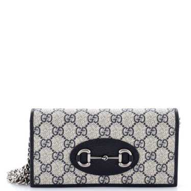 GUCCI Horsebit 1955 Chain Wallet GG Coated Canvas - image 1