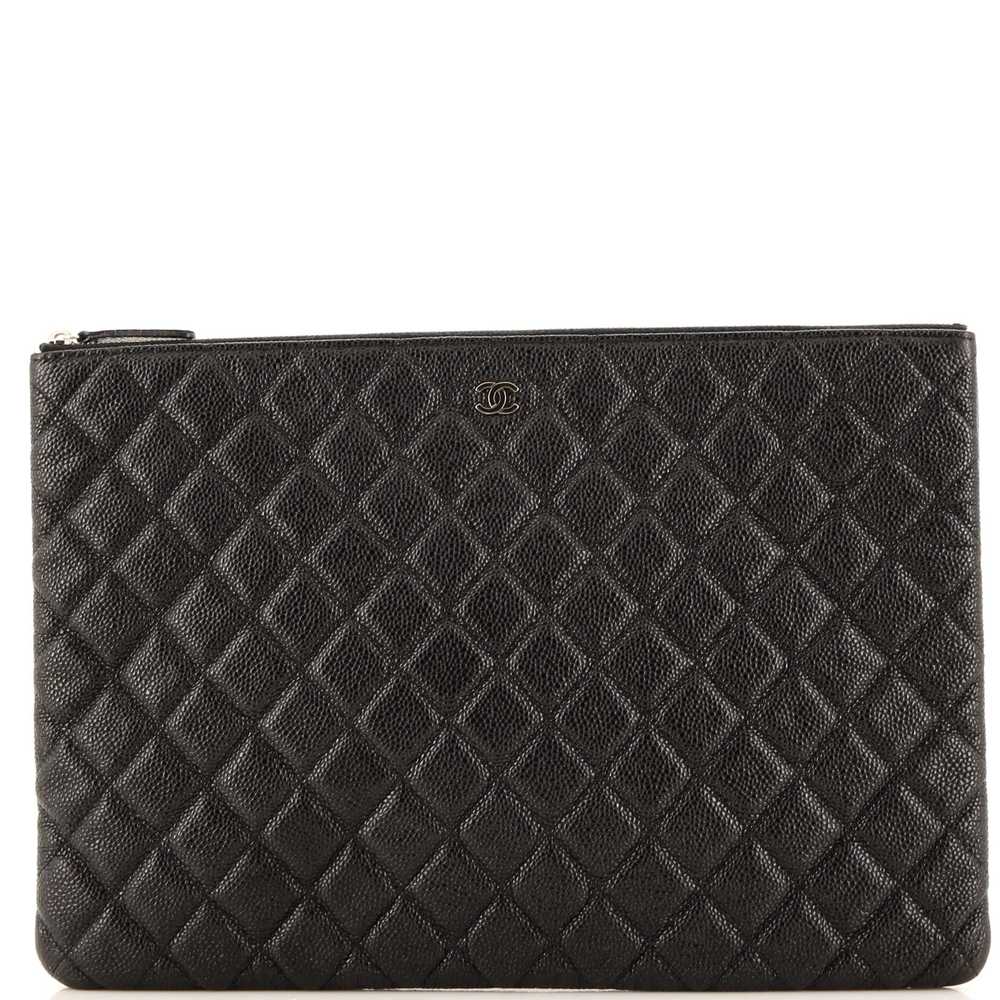 CHANEL O Case Clutch Quilted Caviar Large - image 1