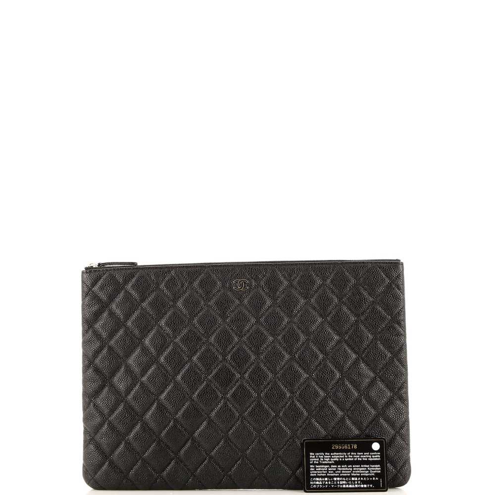 CHANEL O Case Clutch Quilted Caviar Large - image 2