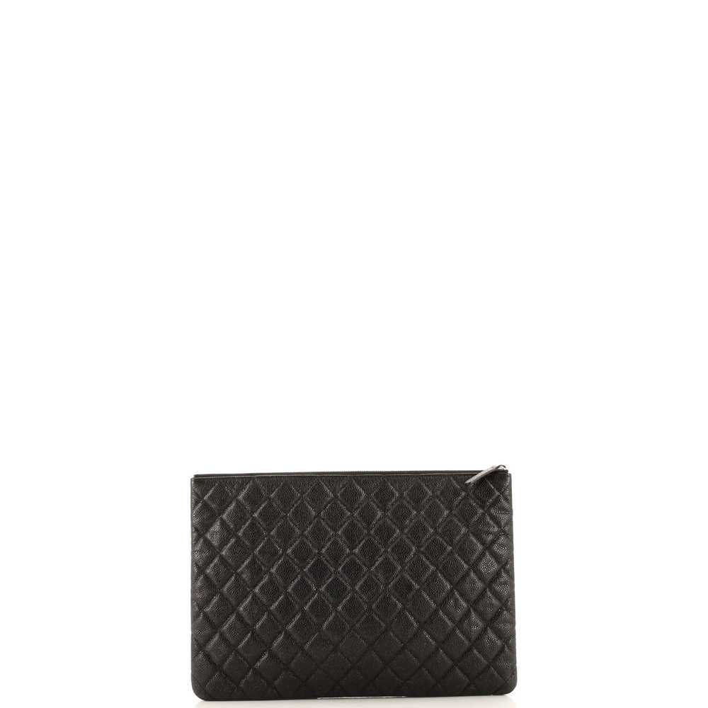 CHANEL O Case Clutch Quilted Caviar Large - image 4