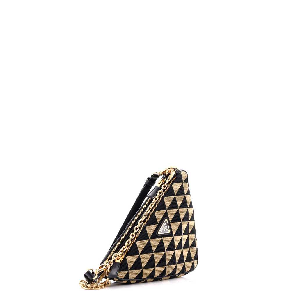 PRADA Double Symbole Triangle Bag Leather and Jac… - image 2