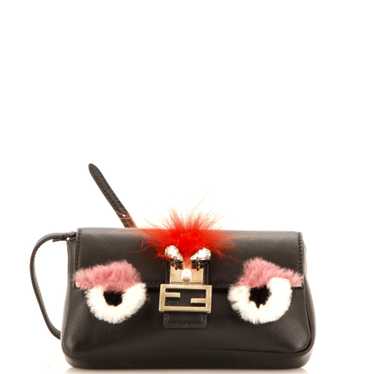 FENDI Monster Baguette Leather and Fur Micro - image 1