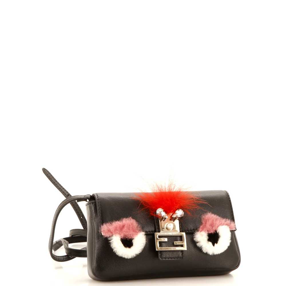 FENDI Monster Baguette Leather and Fur Micro - image 2