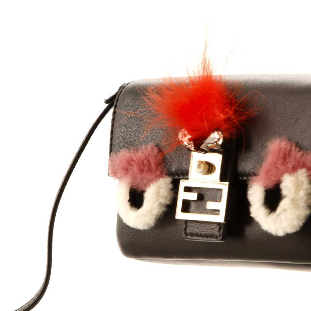 FENDI Monster Baguette Leather and Fur Micro - image 6