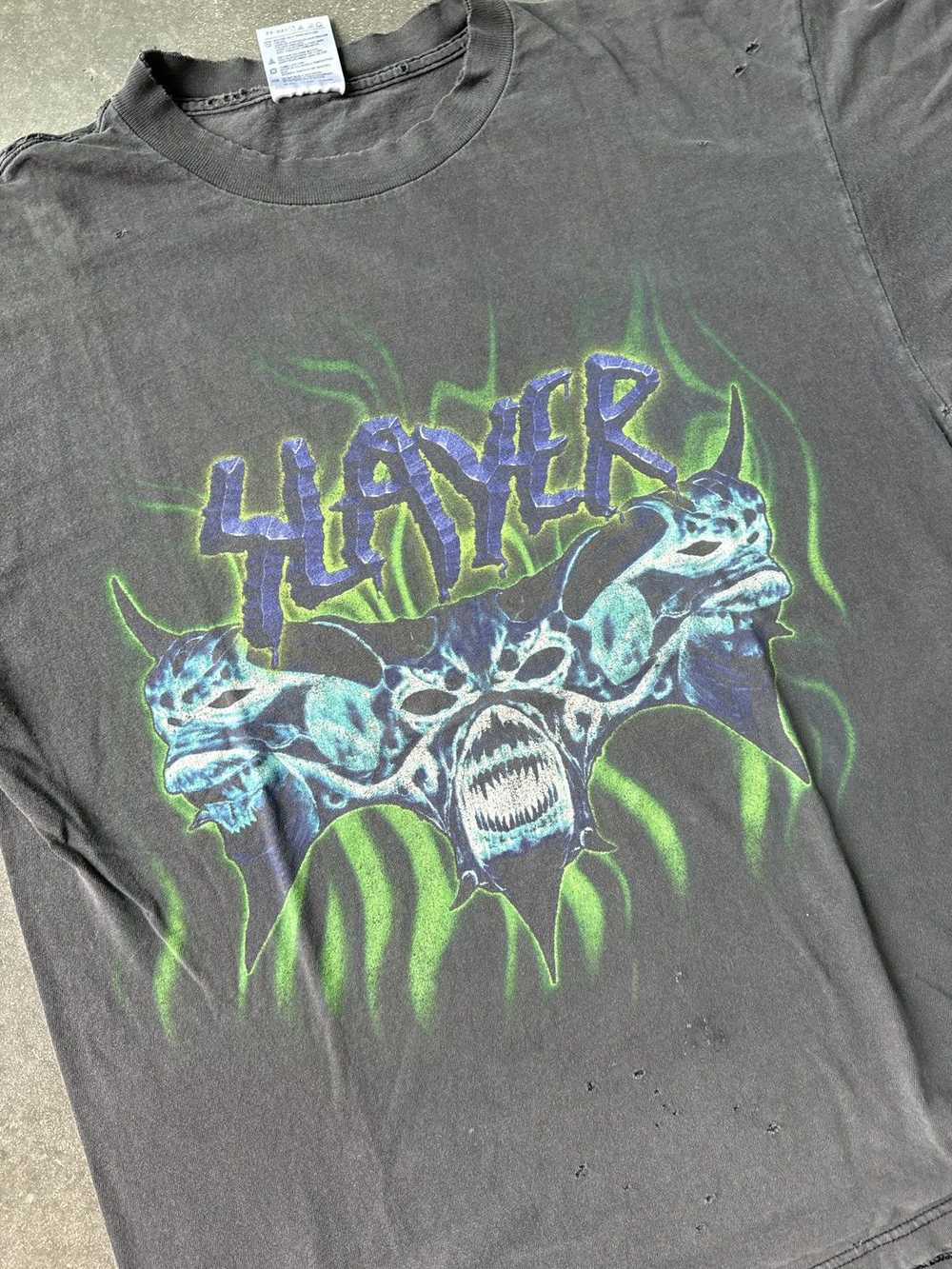 Slayer × Vintage Slayer Vintage Thrashed Faded Tee - image 2