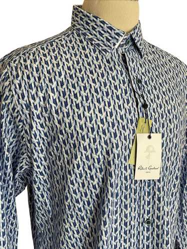 Robert Graham Blue Geometric Pattern TULSA