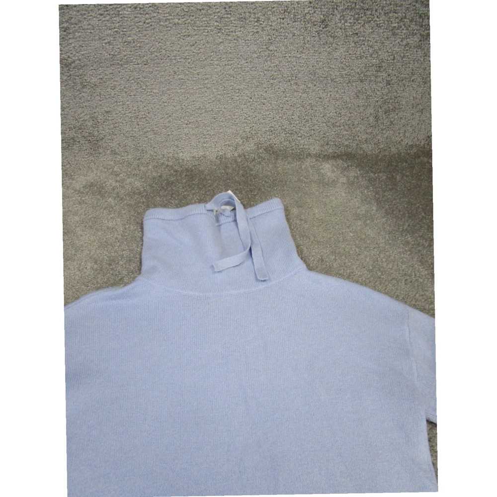 Loft Womens Small Blue Cotton Blend Knit Funnel N… - image 2