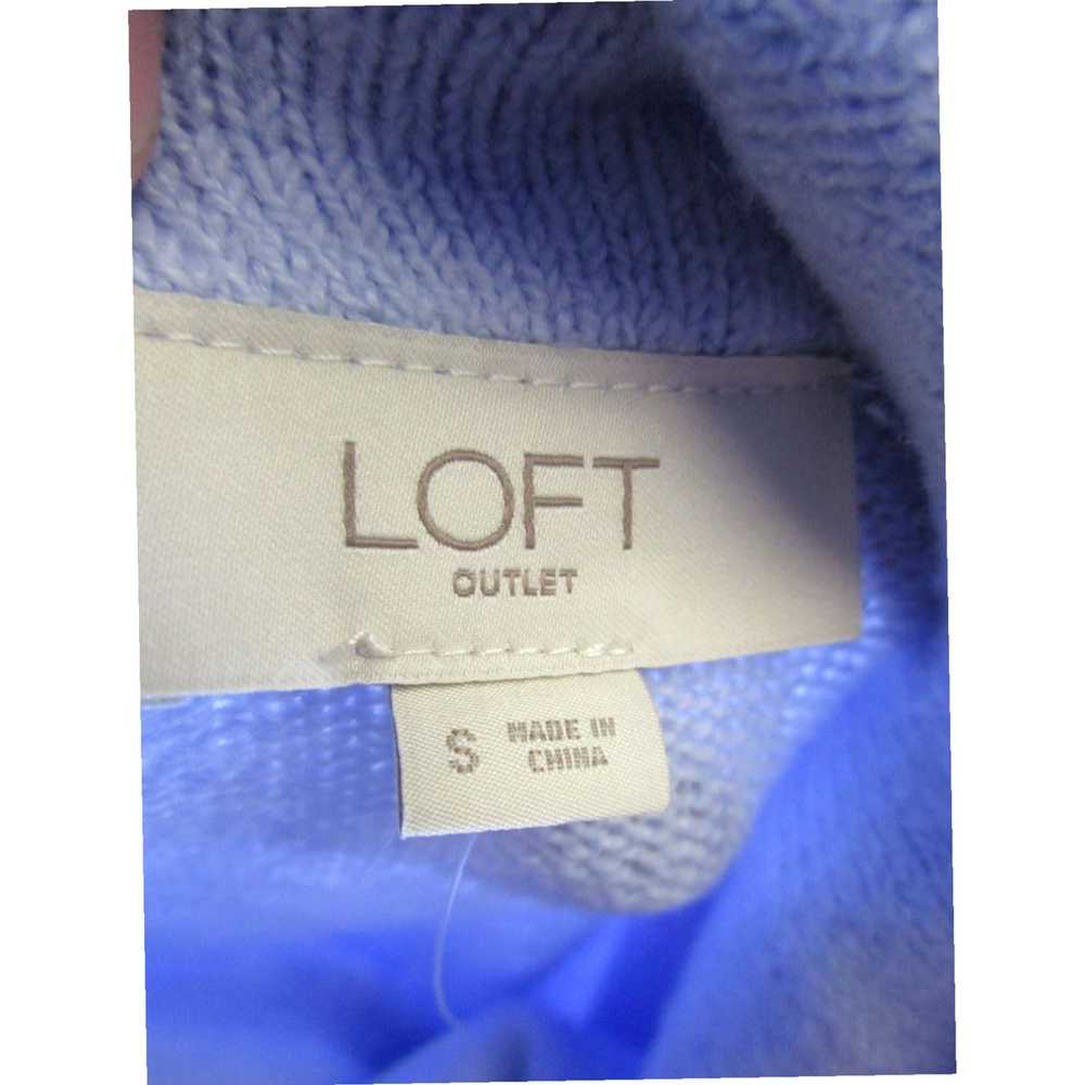 Loft Womens Small Blue Cotton Blend Knit Funnel N… - image 7