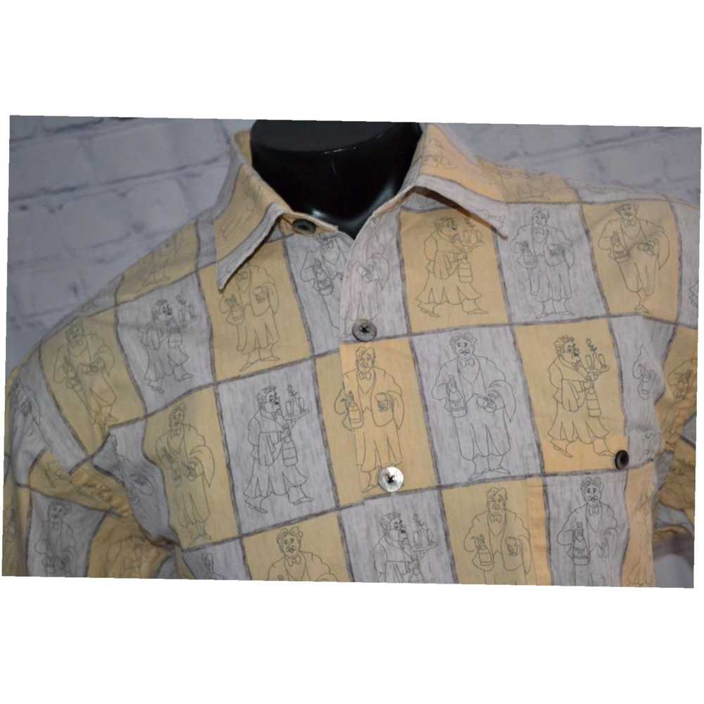 Vintage 42306-a Guy Buffet Shirt Gray Yellow 100%… - image 4