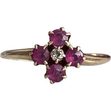 Victorian Ruby & Diamond 14K Rose Gold Ring