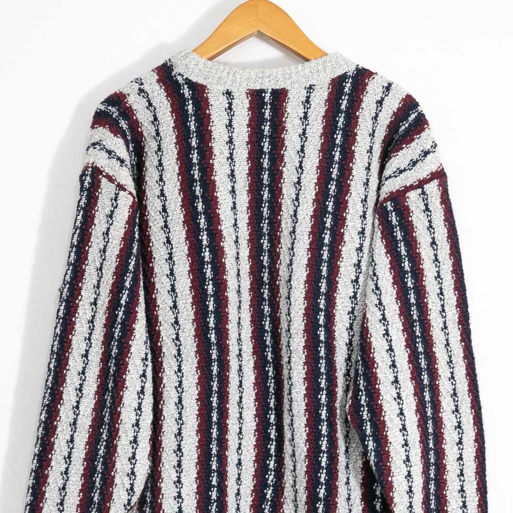 Vintage Vintage Striped Cotton Knit Sweater Mens … - image 7